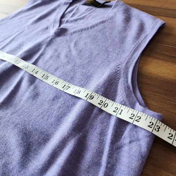 Eildon Hills Mens 100% Extra Fine Merino Wool Sweater Vests Sz XL Purple & Green - Picture 7 of 16